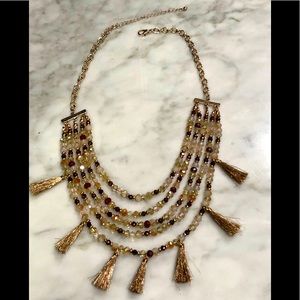 Rose Gold Tone Multi Strand Necklace